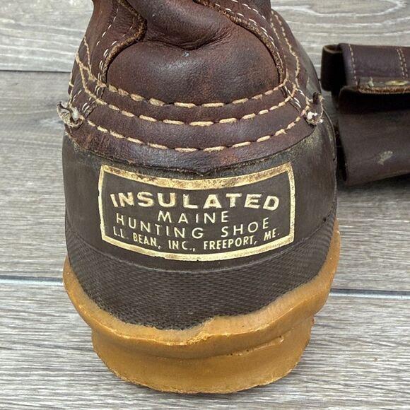 LL Bean Maine Hunting Shoe Men’s Sz 5D Brown Leather 8-Eye Waterproof Duck Boots - Picture 12 of 12